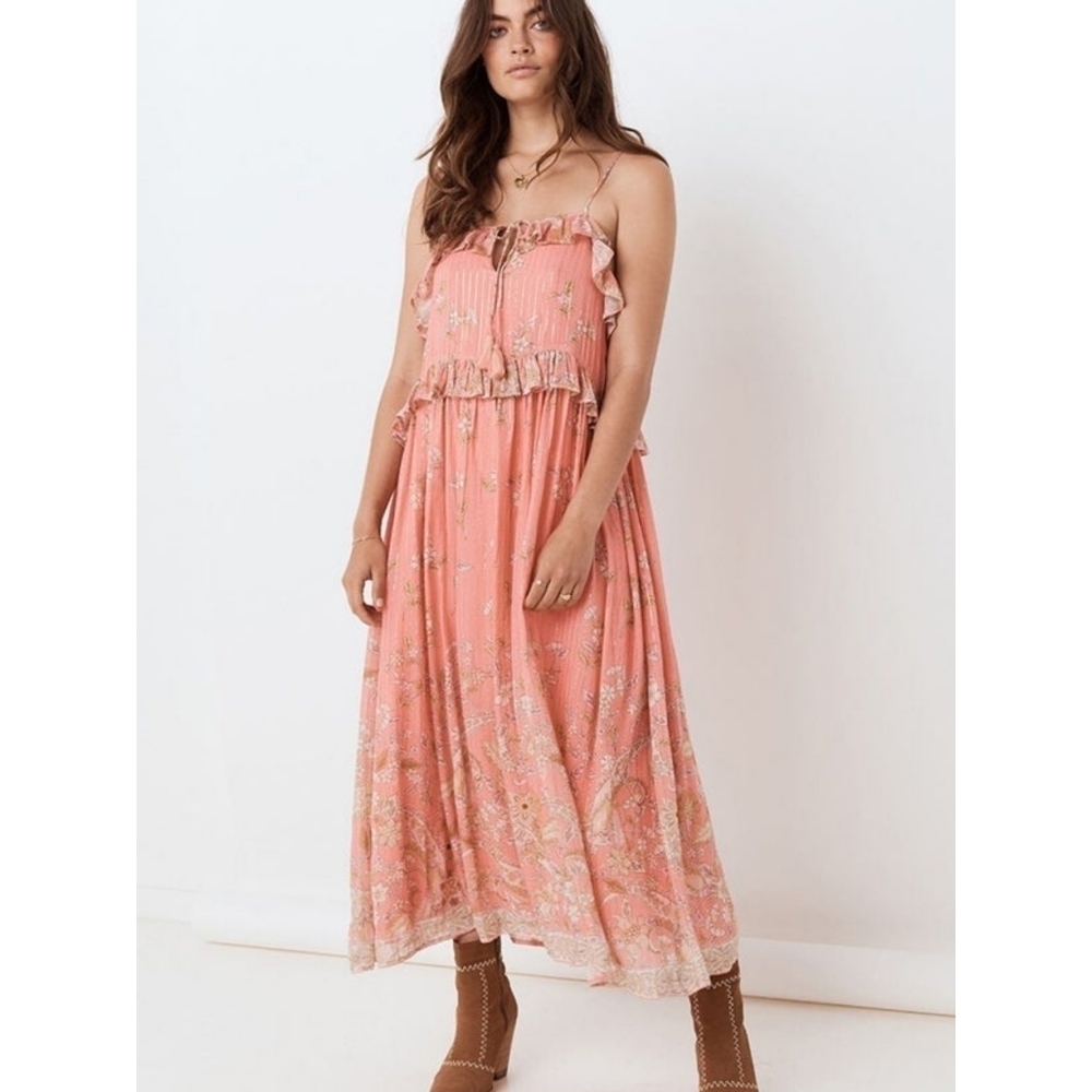 Spell And The Gypsy Hendrix Strappy Maxi Dress In Dusty Pink Size Large